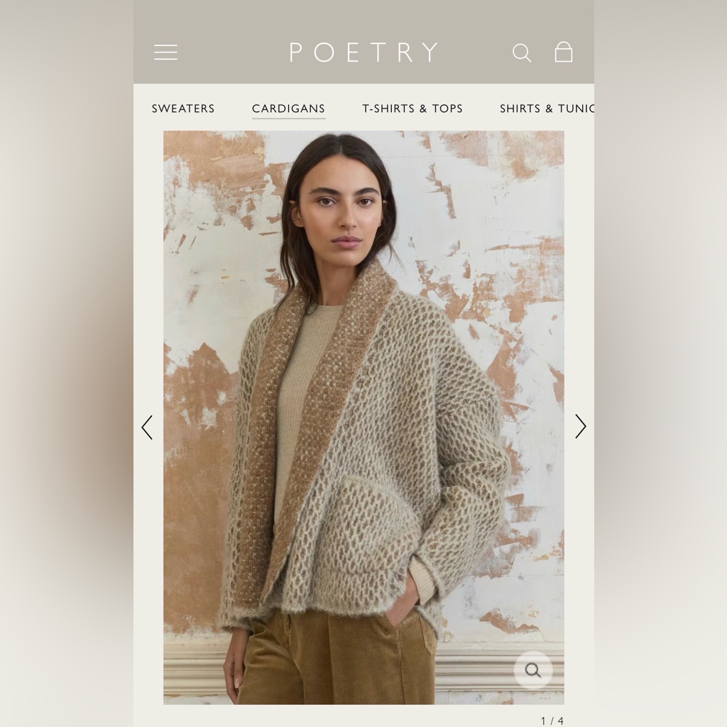 Poetry Cream Knit Open-Front Cardigan